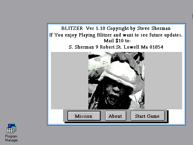 Title screen of Blitzer