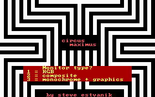 Title screen of Computer Circus Maximus