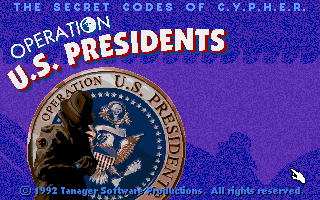 Title screen of The Secret Codes of Cypher: Operation U.S. Presidents