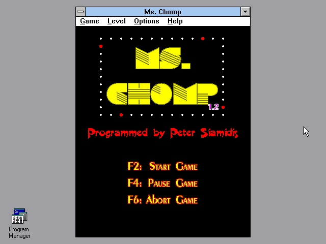Title screen of Ms. Chomp