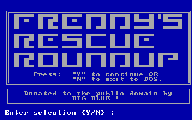 Title screen of Freddy's Rescue Roundup