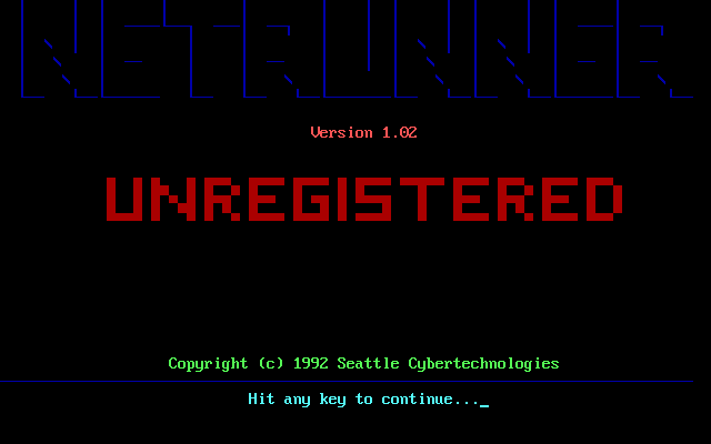 Title screen of NetRunner