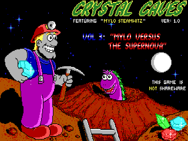 Title screen of Crystal Caves