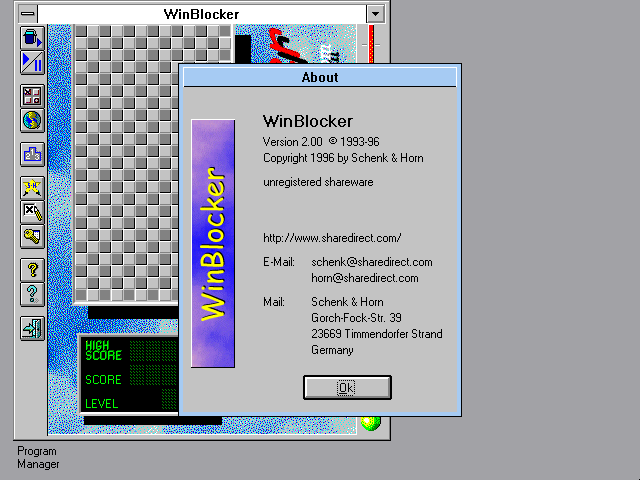Title screen of Winblocker