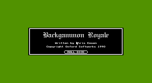 Title screen of Backgammon Royale