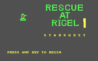 Title screen of StarQuest: Rescue at Rigel