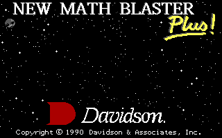 Title screen of Math Blaster Plus!