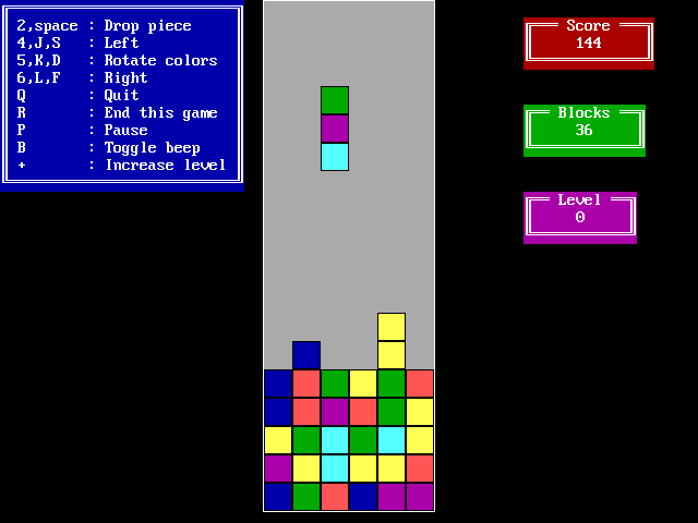 Gameplay of Columns (1989)