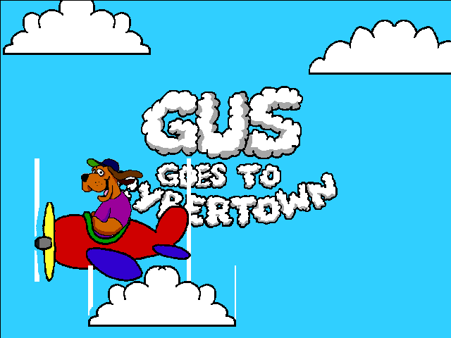Title screen of Gus Goes to Cybertown