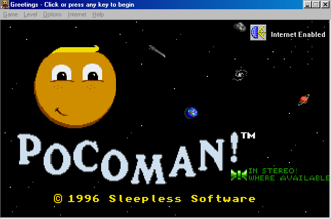 Title screen of PocoMan!