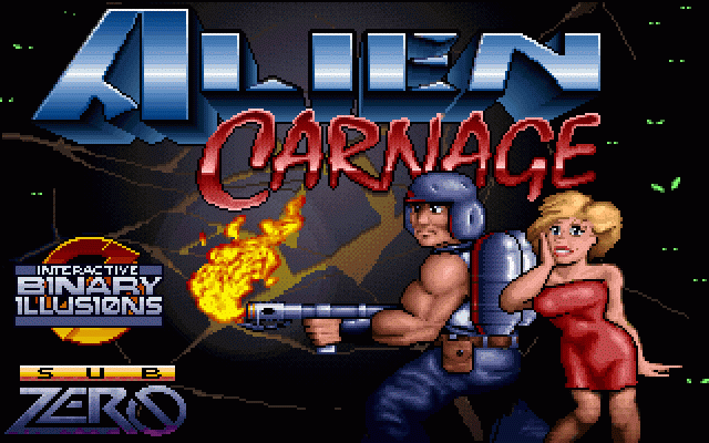 Title screen of Alien Carnage