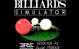 Title screen of Billiards Simulator