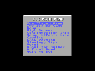 Title screen of VGA Kix