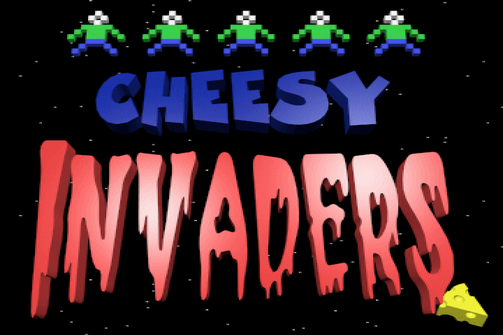 Title screen of Cheesy Invaders