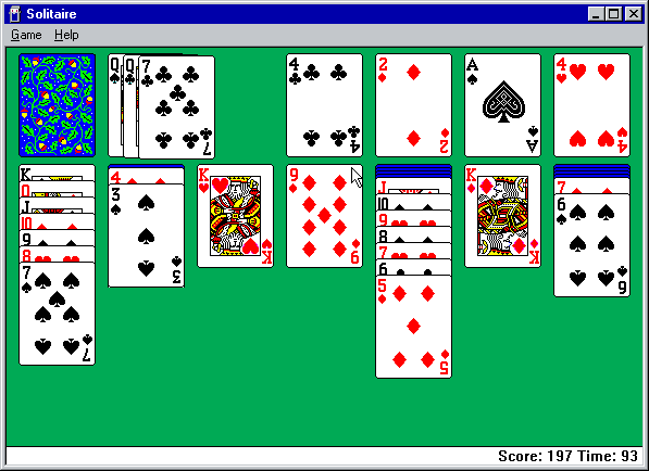 Gameplay of Microsoft Solitaire