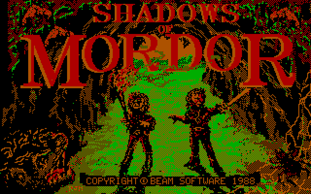 Title screen of The Shadows of Mordor