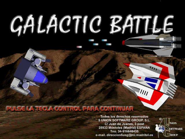 Title screen of Galactic Battle (2000)