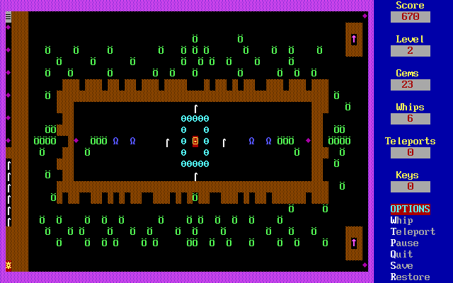 Gameplay of Caverns of Kroz