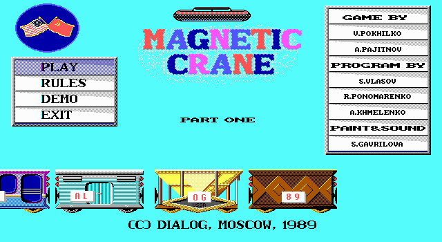 Title screen of Magnetic Crane