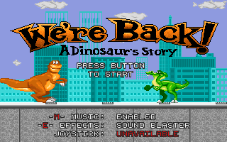 Title screen of We're Back!: A Dinosaur's Story