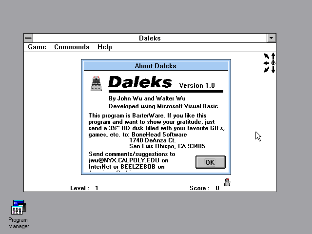 Title screen of Daleks