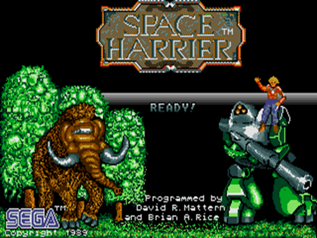 Title screen of Space Harrier