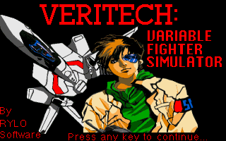 Title screen of Veritech: Variable Flight Simulator