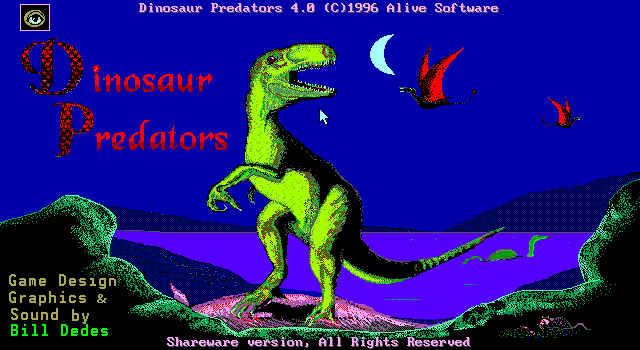 Title screen of Dinosaur Predators