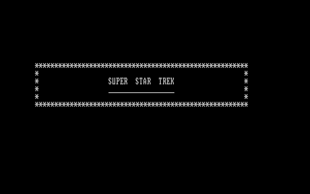 Title screen of Super Star Trek (1982)
