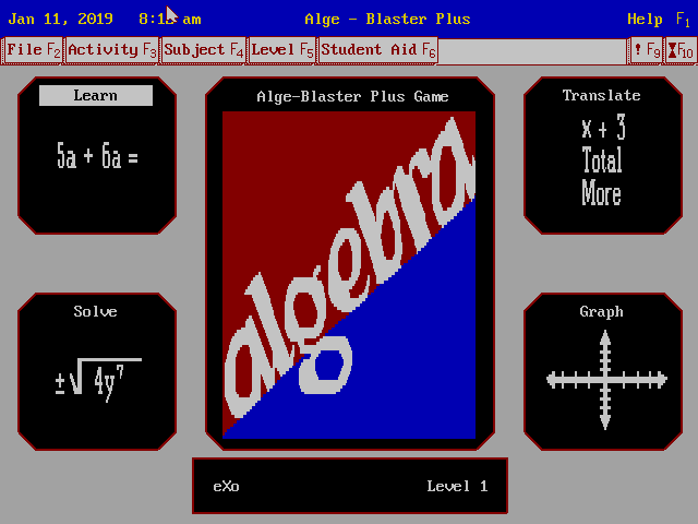 Gameplay of Alge-Blaster Plus!