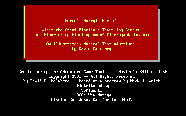 Title screen of Hurry! Hurry! Hurry!!