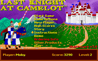 Title screen of Last Knight in Camelot