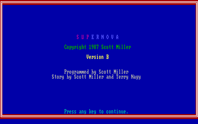 Title screen of Supernova