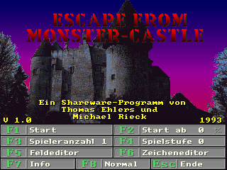 Title screen of Escape from Monster-Castle