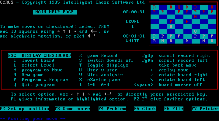 Title screen of Cyrus