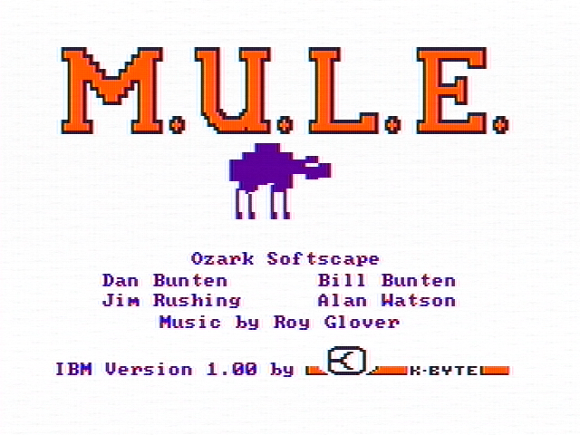 Title screen of M.U.L.E.