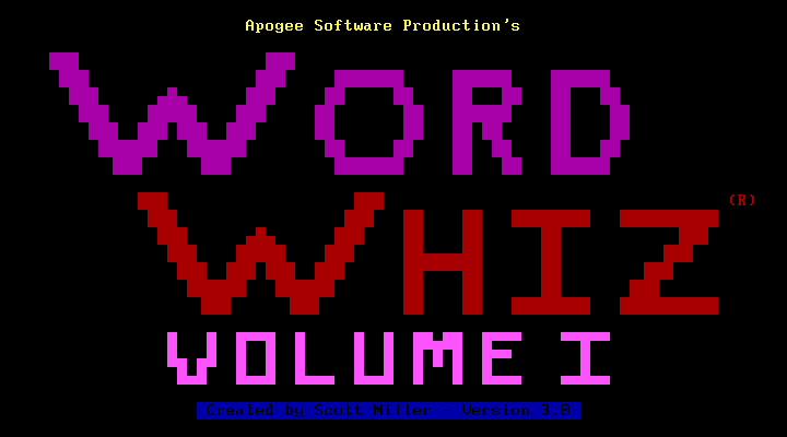 Title screen of Word Whiz