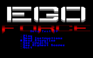 Title screen of Ego Force