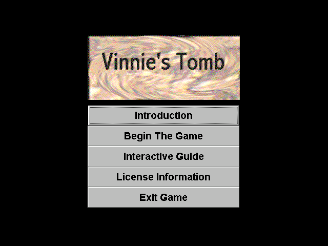 Title screen of Vinnie's Tomb: Chapter Two - Shine and Glow Vinnie