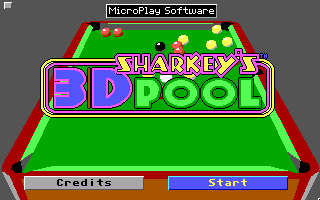 Title screen of Sharkey's 3D Pool