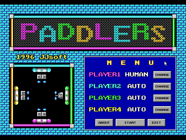 Title screen of Paddlers