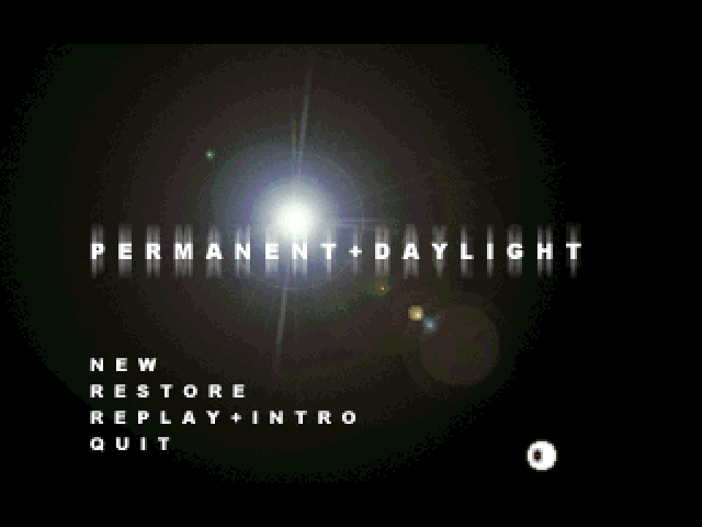 Title screen of Permanent Daylight