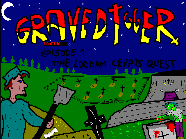 Title screen of Gravedigger