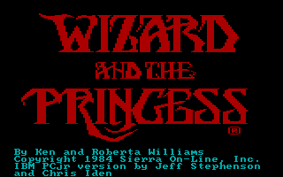 Title screen of Wizard and the Princess