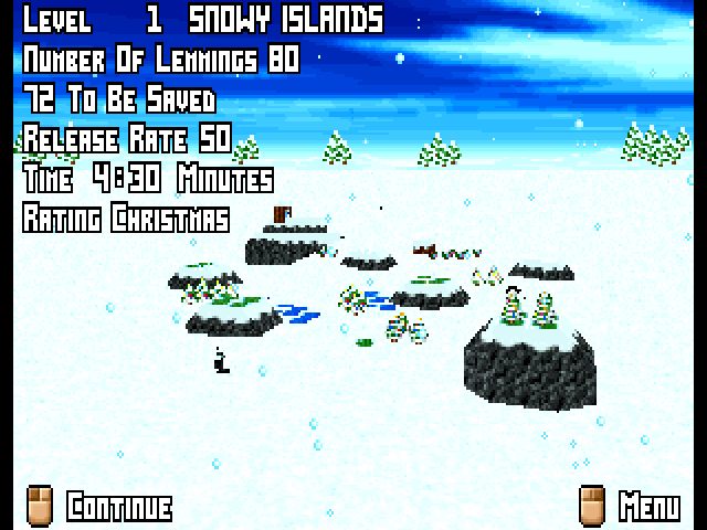 Gameplay of 3D Lemmings Winterland