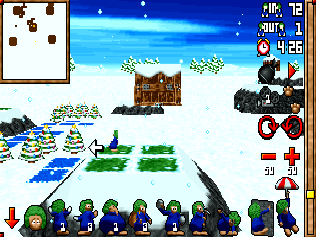 Gameplay of 3D Lemmings Winterland