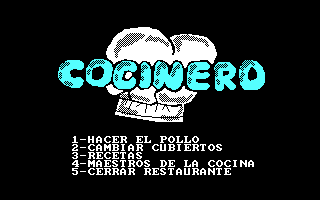 Title screen of Cocinero