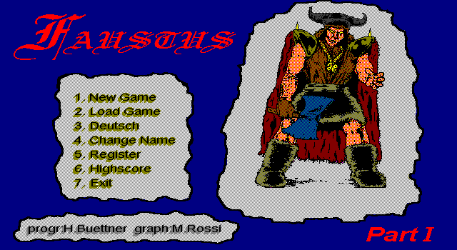 Title screen of Faustus