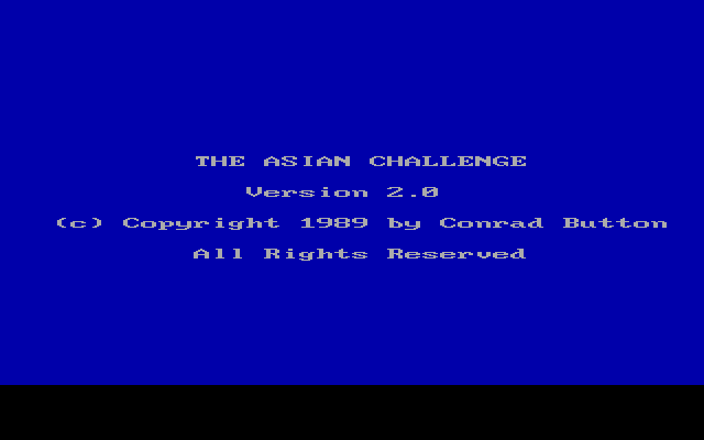 Title screen of The Asian Challenge