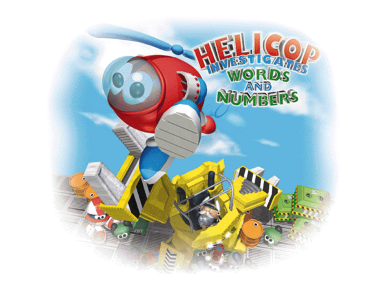Title screen of Helicop Investigates Words and Numbers
